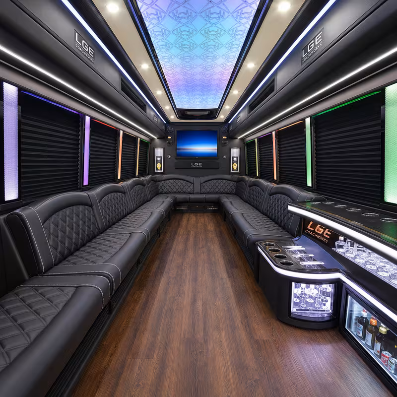 25 Passenger Party Bus Interior