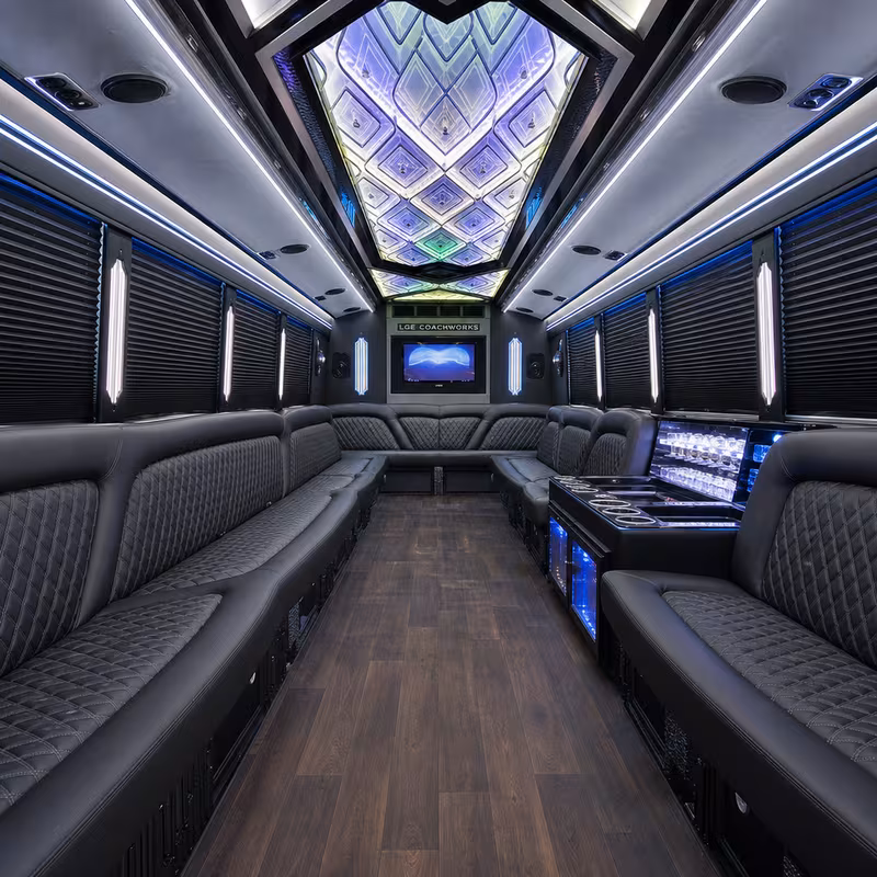 30 Passenger Party Bus Interior