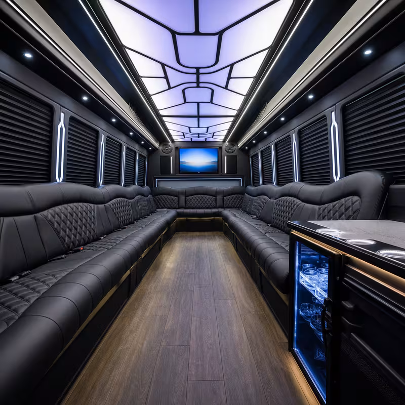 30 Passenger Party Bus Interior