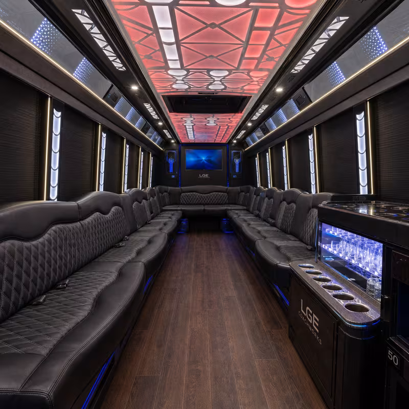 50 Passenger Party Bus Interior