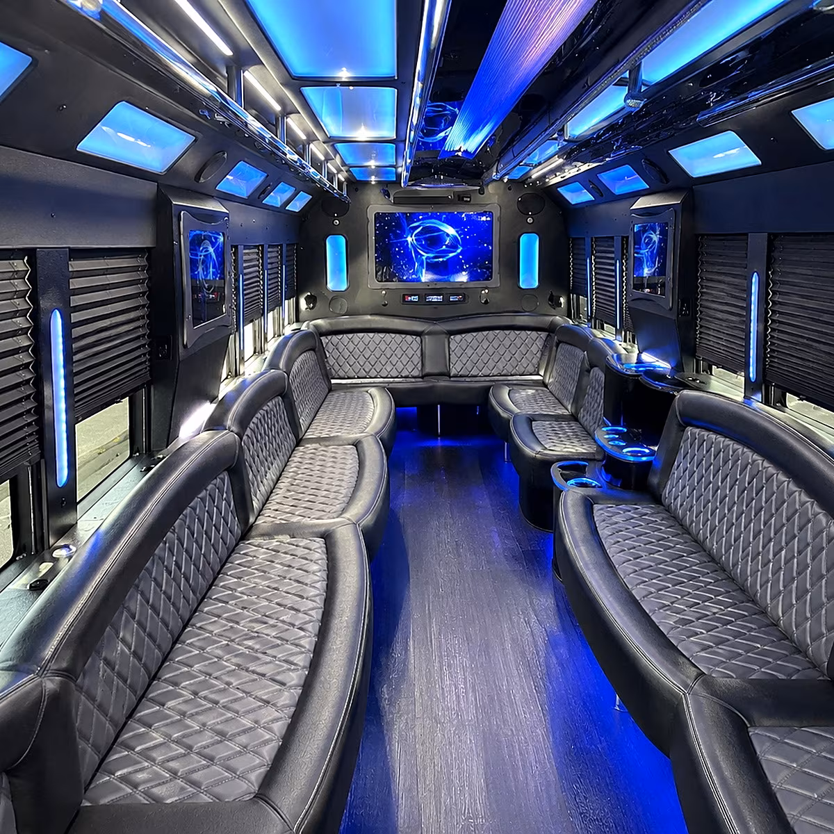 Morristown Bachelor & Bachelorette Transportation party bus interior