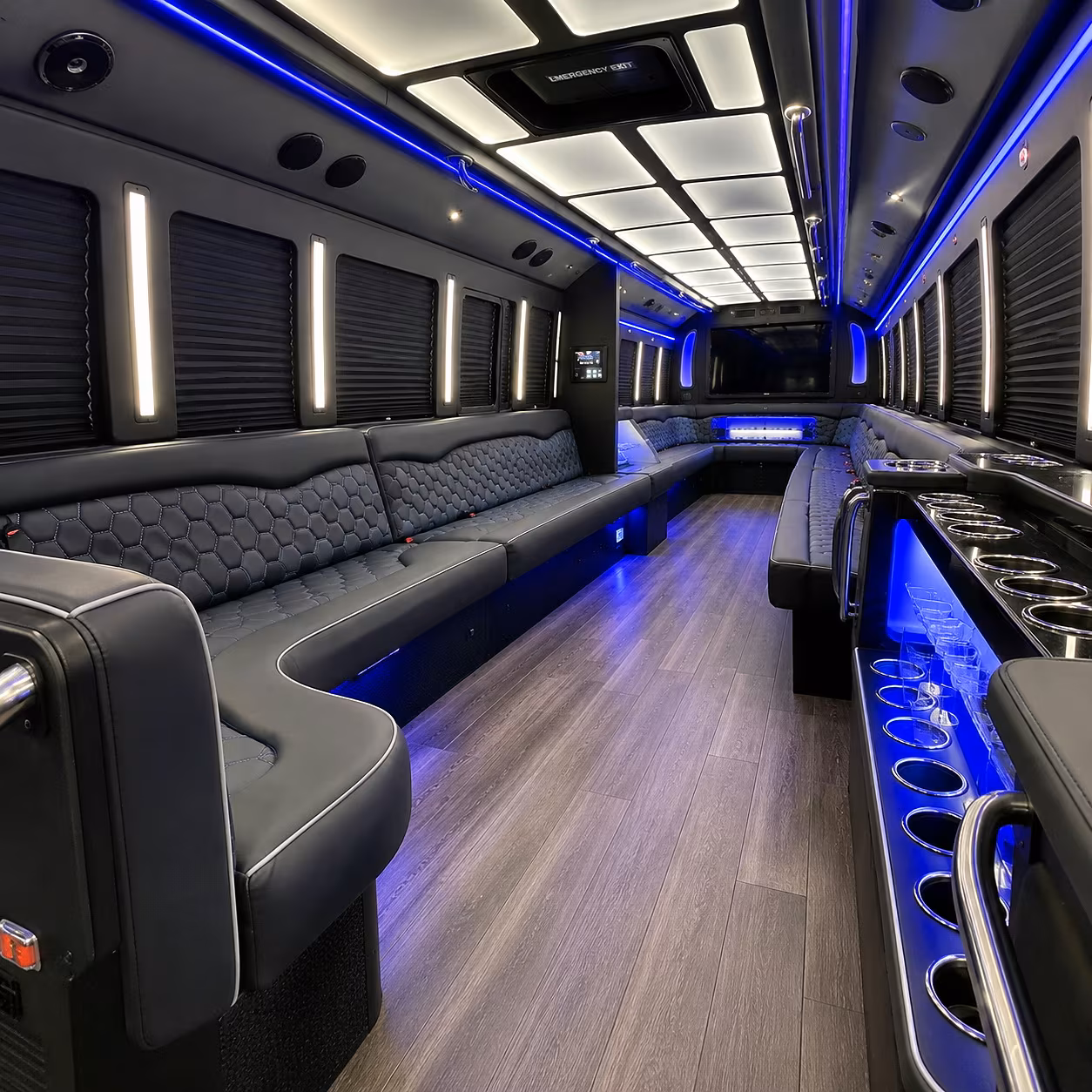 Morristown Bachelor & Bachelorette Transportation party bus interior