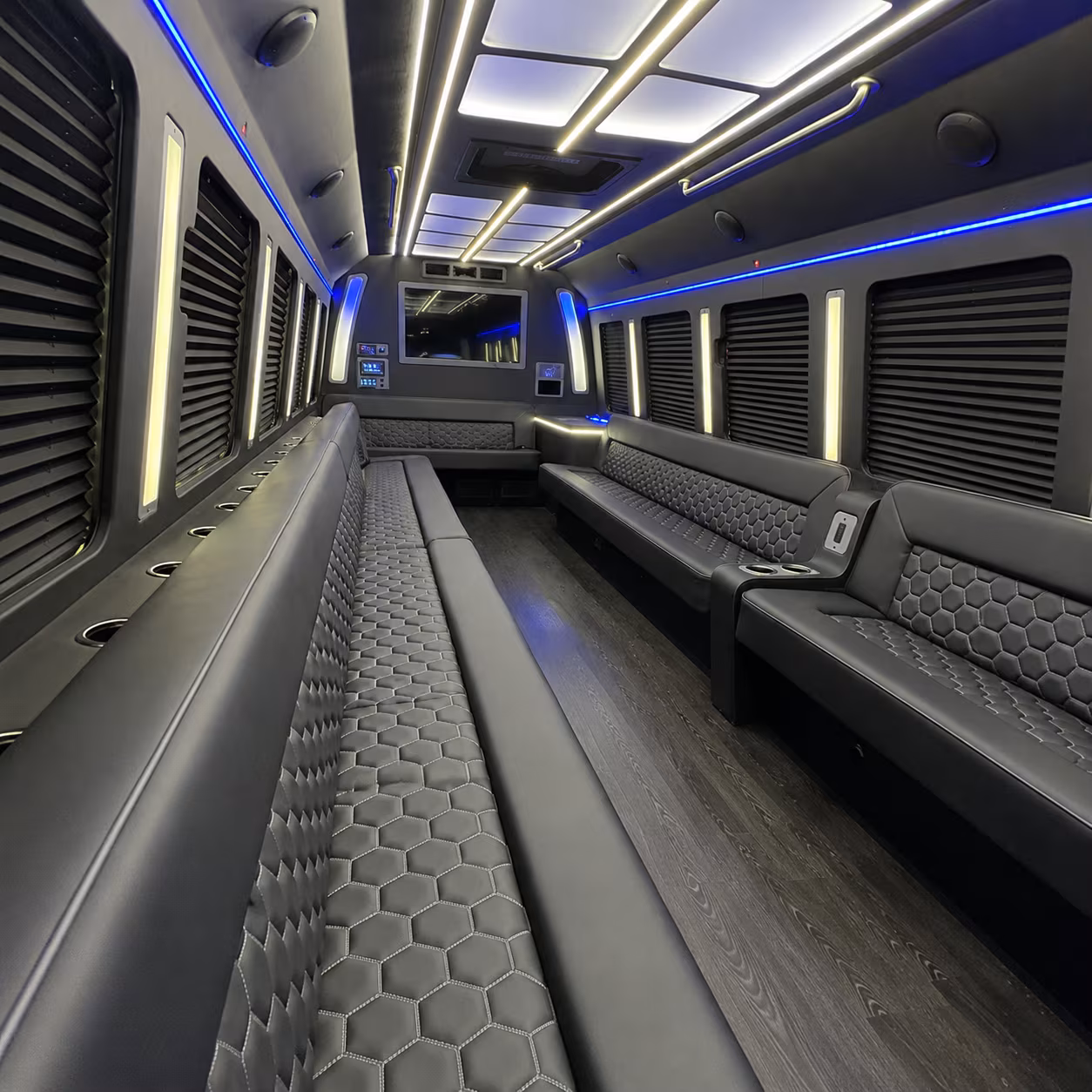 Morristown Birthday, Sweet 16, & Quinceañera Transportation party bus interior