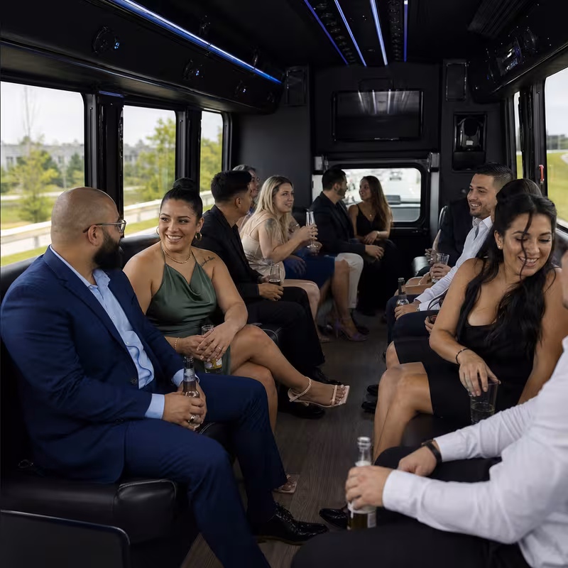Black Mercedes Sprinter van staged for an Morristown Private Event Transportation group