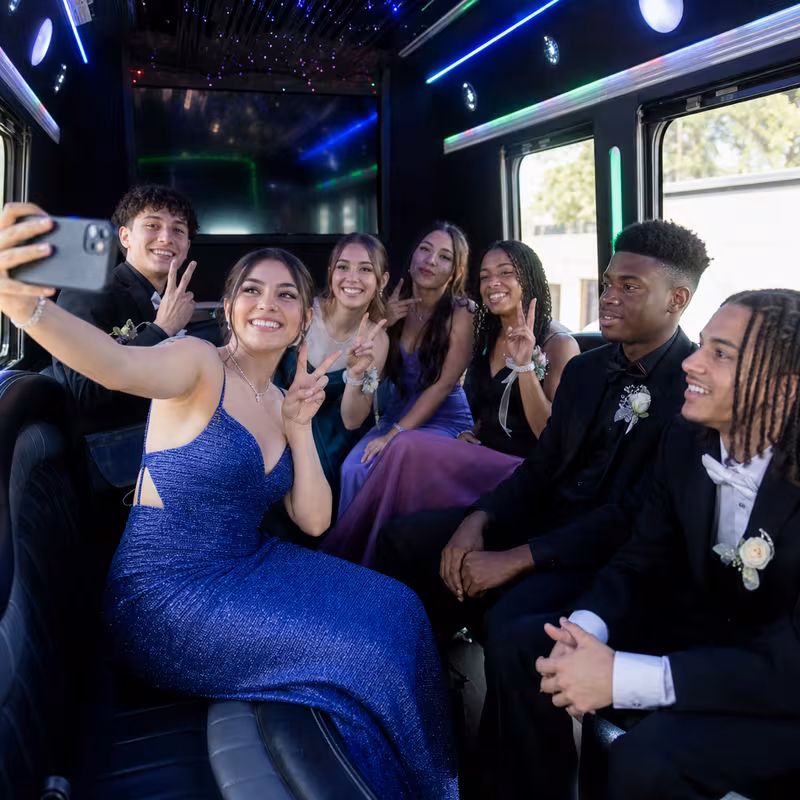 Black Mercedes Sprinter van staged for an Morristown Prom & Homecoming Transportation group